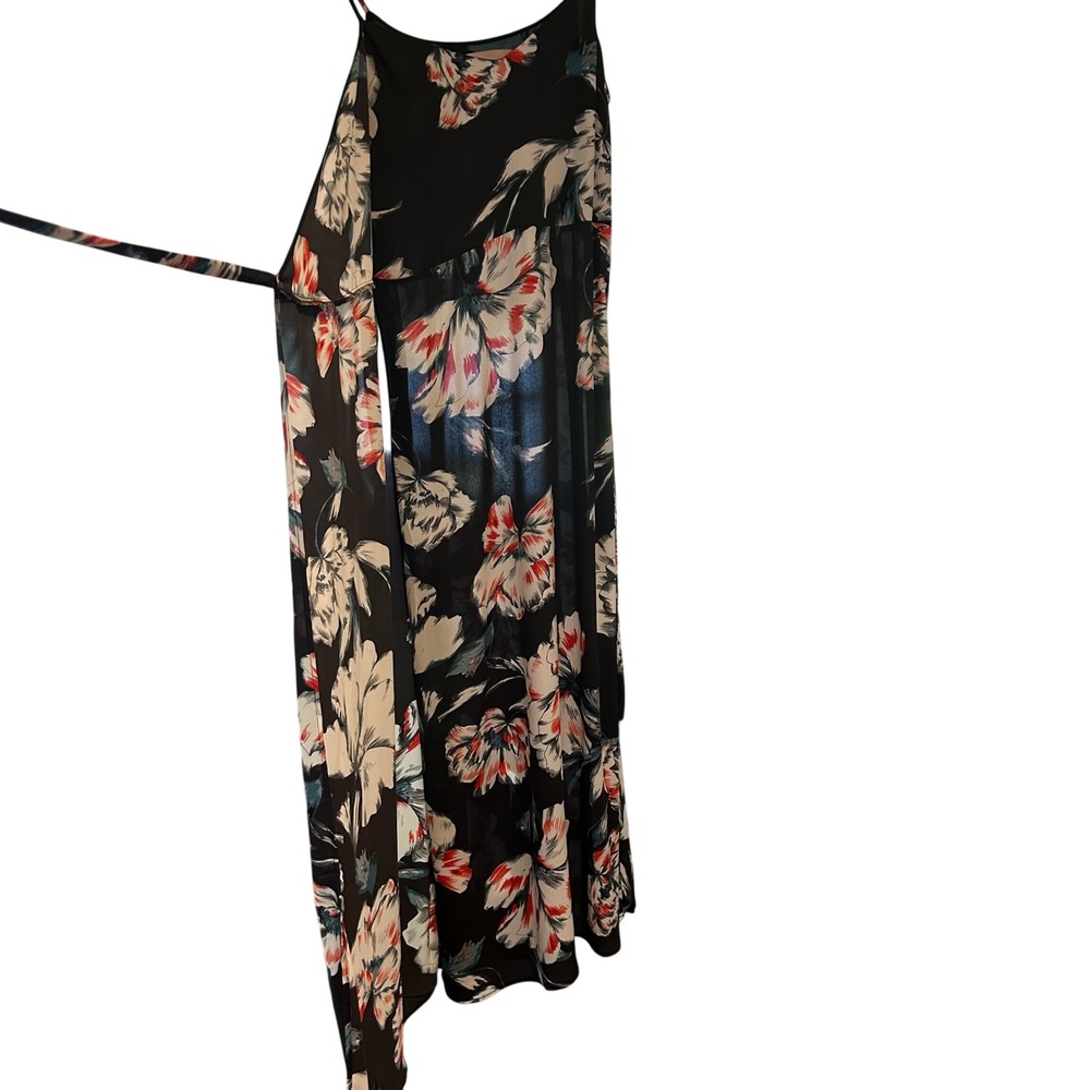 Philosophy Republic Clothing Black Floral Wrap Maxi Dress Size 6 V-Neck Chiffon - Picture 5 of 9